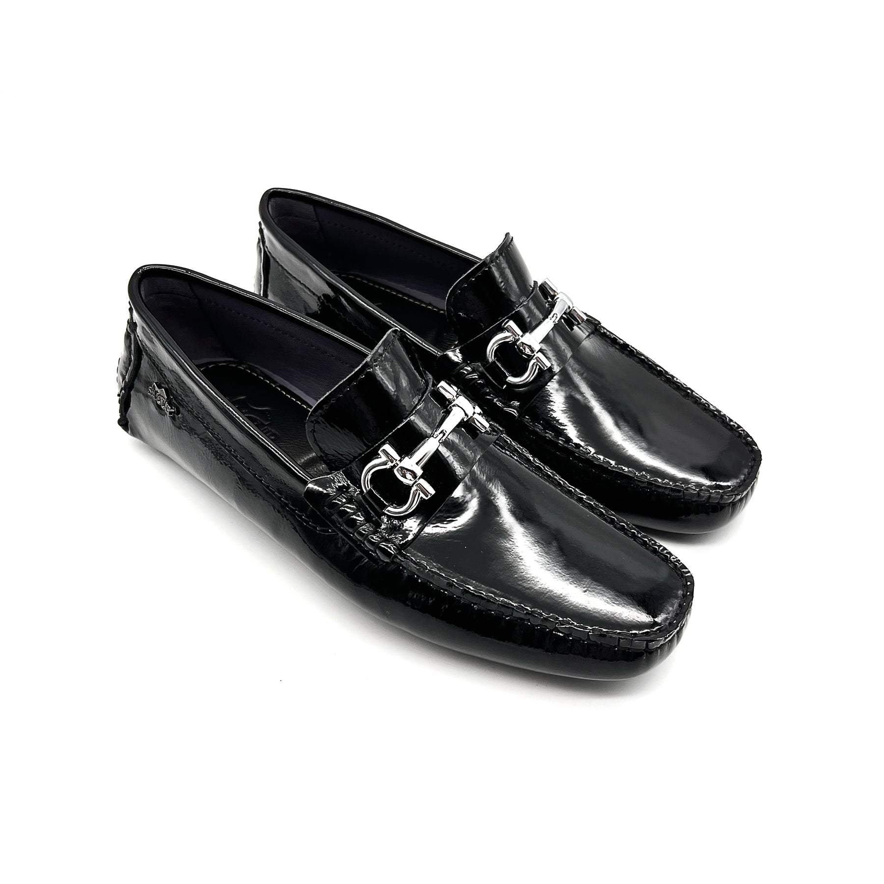 Italian Patent Leather Adelie Loafers  Black