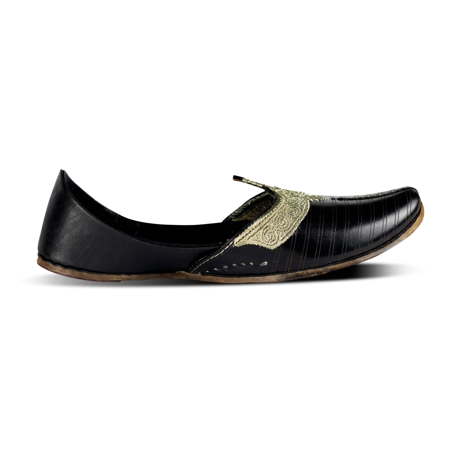 Black Handcrafted Pure Leather Jutti