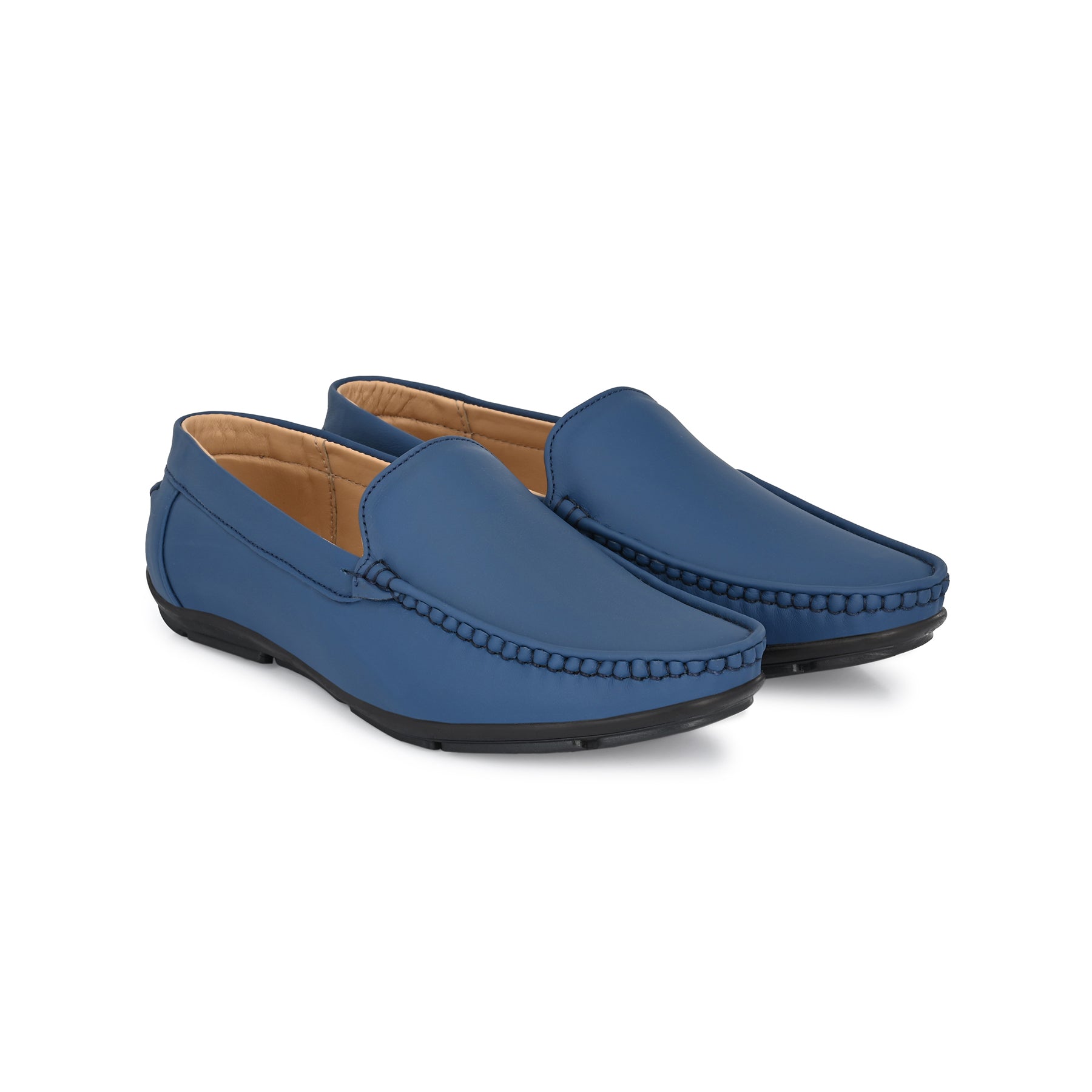 Blue Leather Loafer For Men