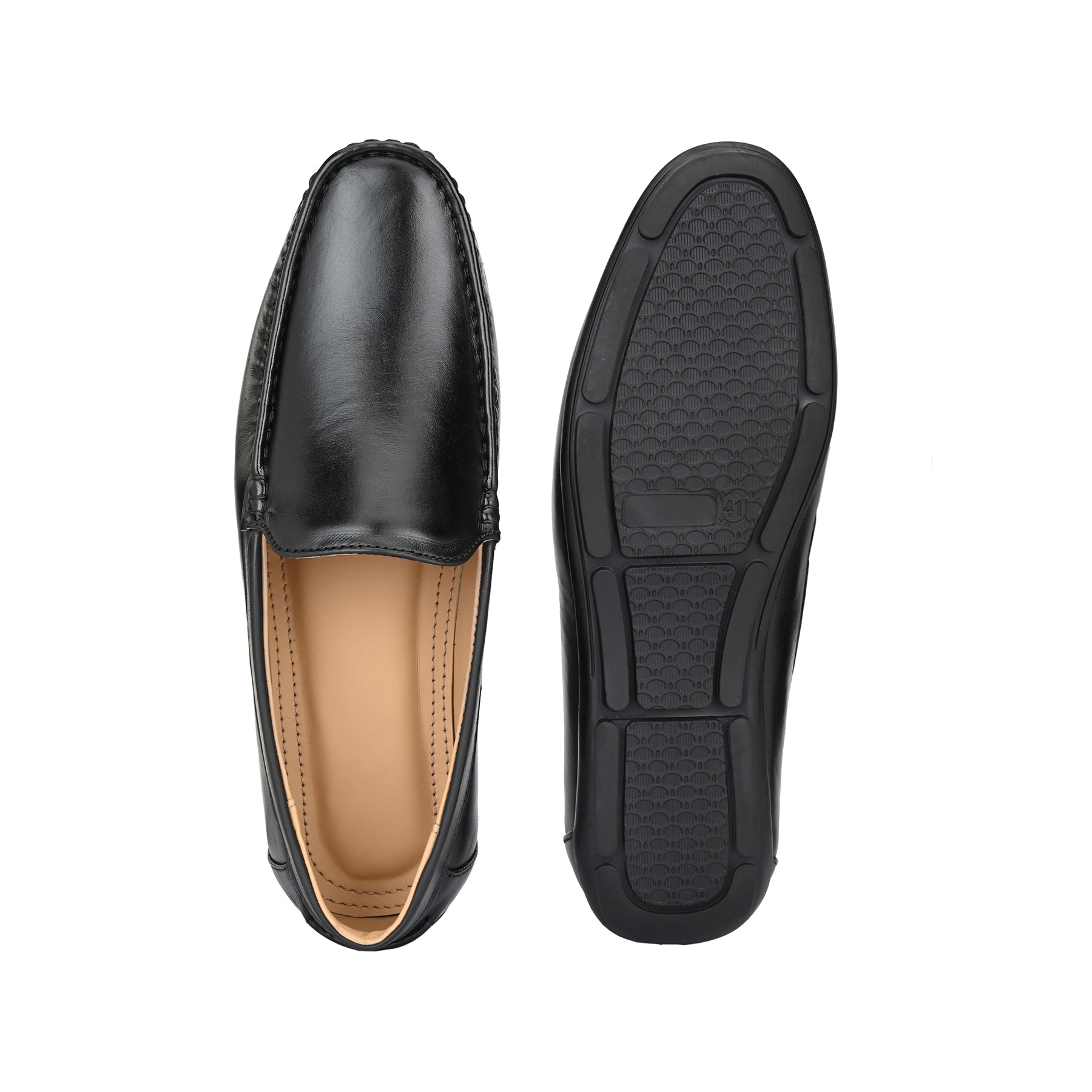 Black Leather Loafer For Men