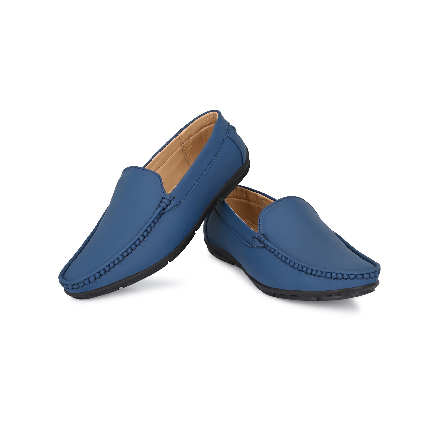 Blue Leather Loafer For Men